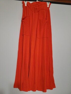BUCKETLIST ORANGE WIDE LEG PANTS SIZE SMALL / C10